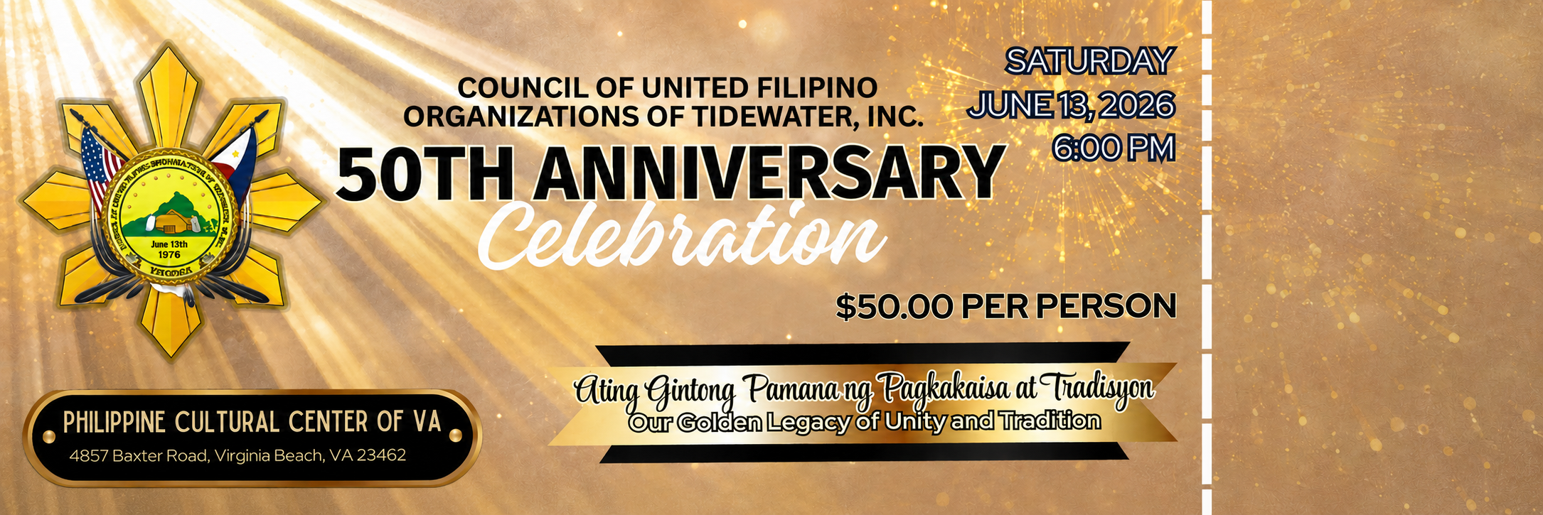 CUFOT 50th Anniversary Ticket